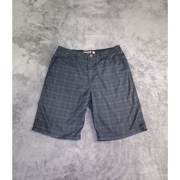 Quicksilver Amphibians Mens Sz 34 Hybrid Shorts Black Checkered Lost Rusty Roxy - Picture 1 of 9